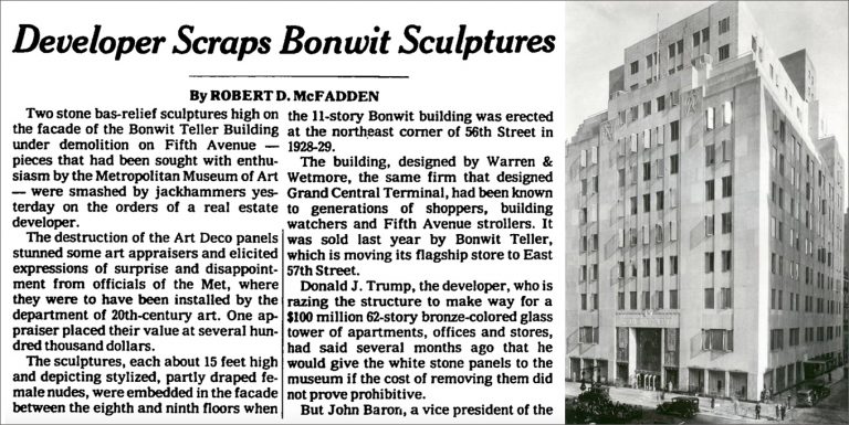 چپ: نیویورک تایمز, 6 ژوئن 1980 راست: بونویت تلر, 1930