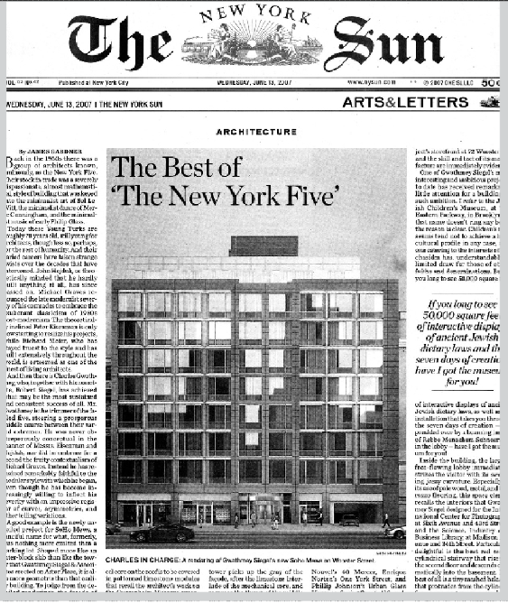 آیزنمن و دوستانش مایکل گریوز، ریچارد میر، چارلز گواتمی و جان هیداک با ایده گروه پنج نیویورک تا مدت‌ها خود را در کانون توجه‌ها قرار دادند.